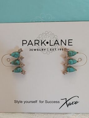 Park Lane HULA Turquoise And Crystal Ear Climbers